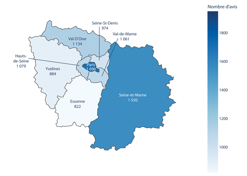 carte region Île de France volume