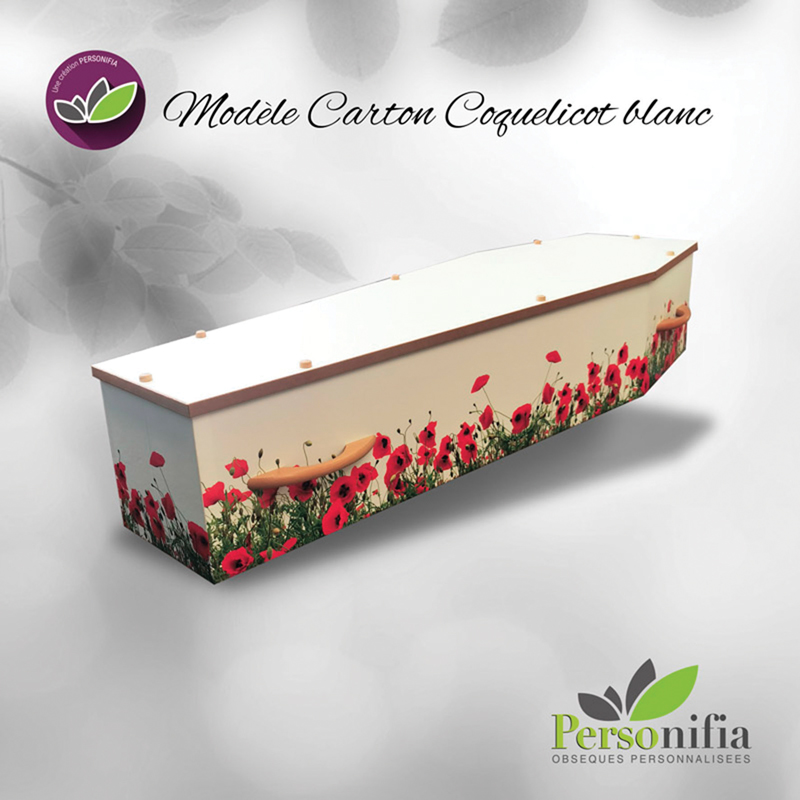 Modele carton coquelicot blanc