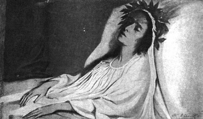 Rachel sur son lit de mort dessin daprès OConnell 1858 WikiCommons