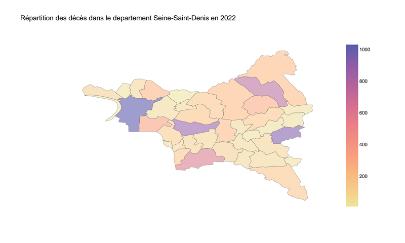 Nombre de décès dans le dpt Seine Saint Denis