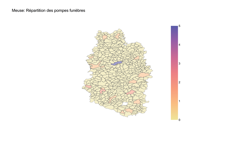 Répartition des pompes funèbres dpt Meuse