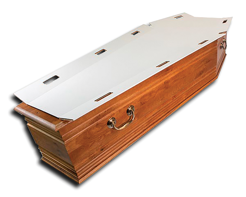 La civière DignityBoard. civiere et cerceuil fond transparent
