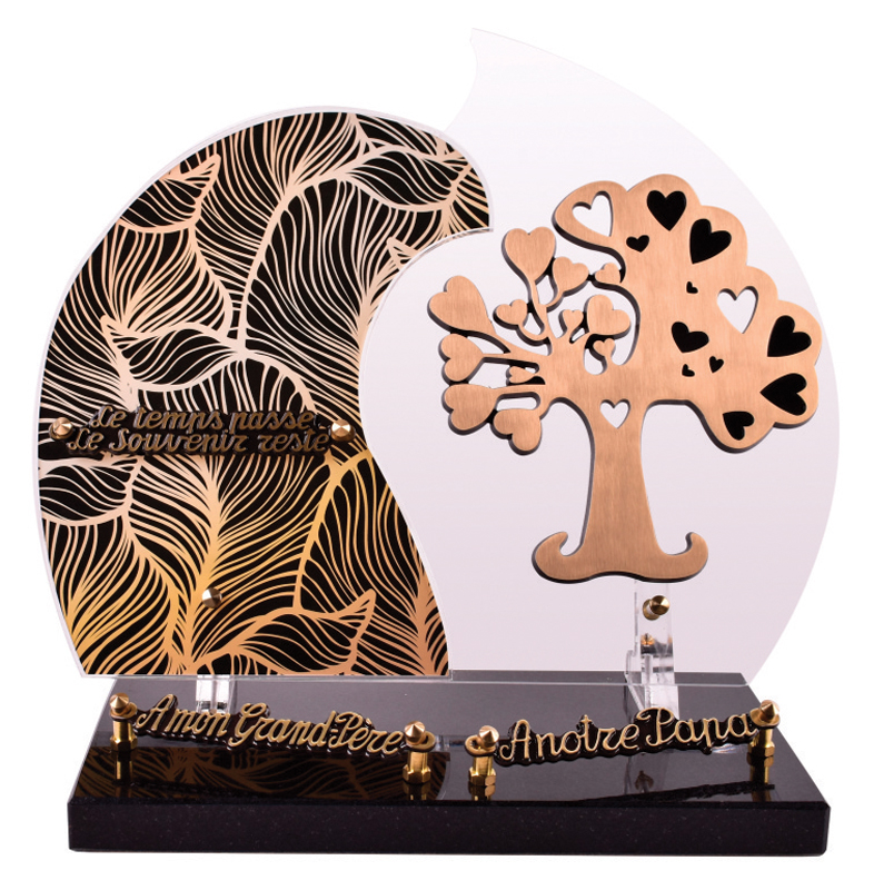(4) Plaque Funeglas Lemy 01 avec bronze exclusif réalisé par Barthelemy Bronze, partenaire de Funeglas. LEMY01 A
