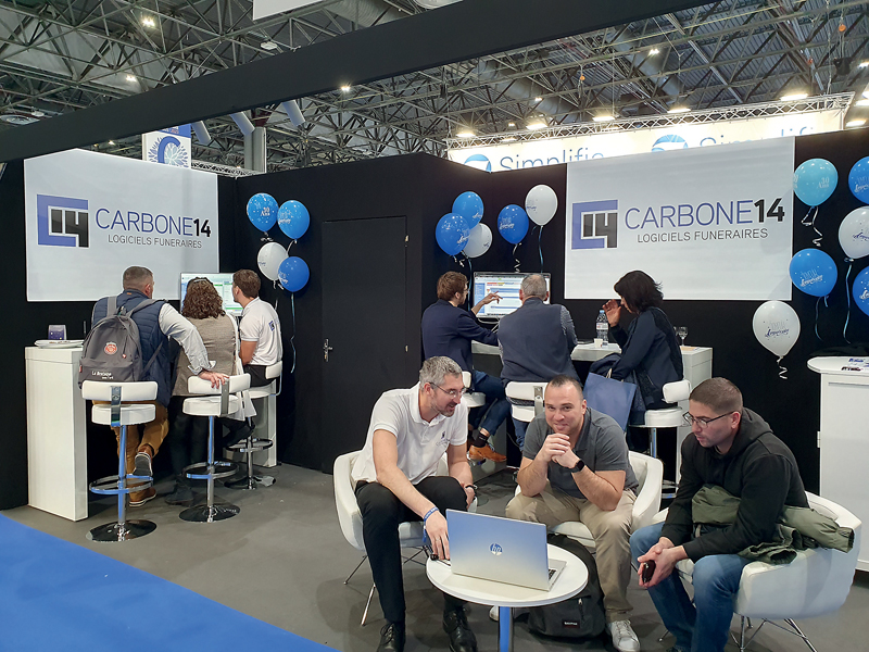 Le stand Carbone 14 à FUNÉRAIRES PARIS 2023 20231123 143524
