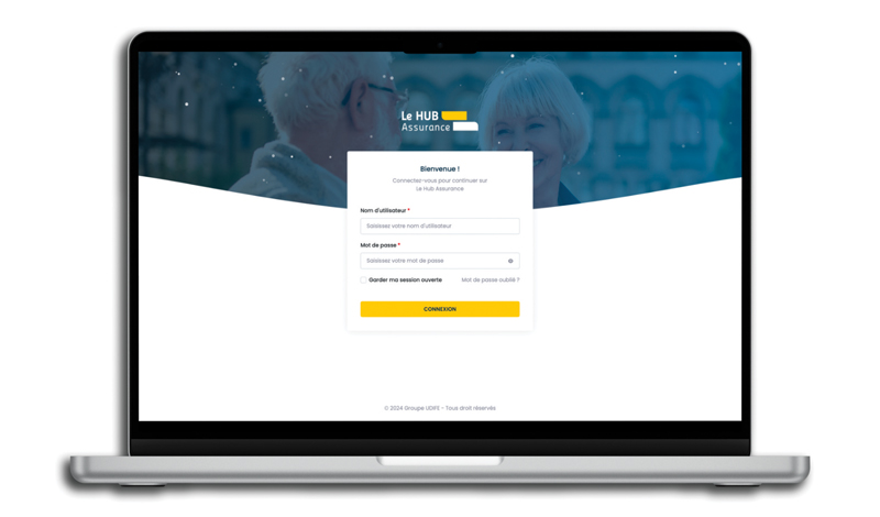 Portail du HUB Assurance. mock up