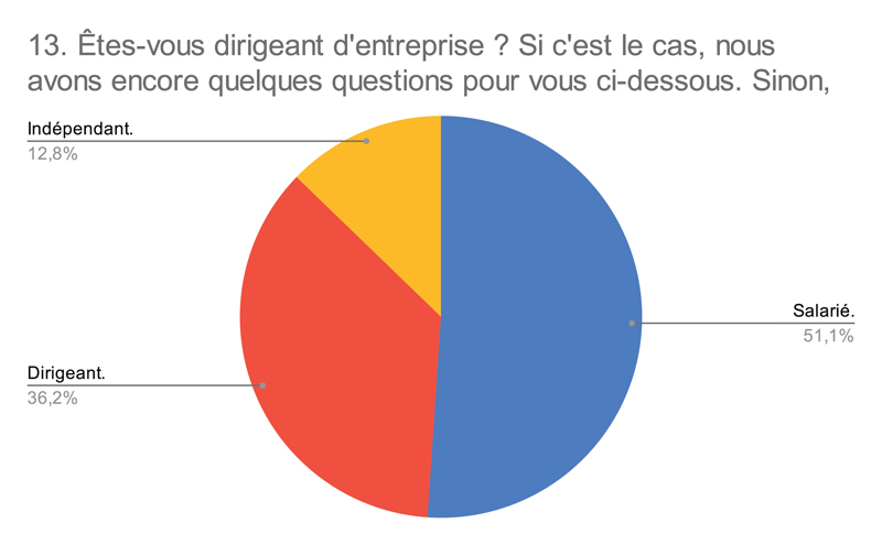 13. Êtes vous dirigeant dentreprise Si cest le cas nous avons encore quelques questions pour vous ci dessous. Sinon vous avez terminé encore merci davoir pris le temps de répondre 