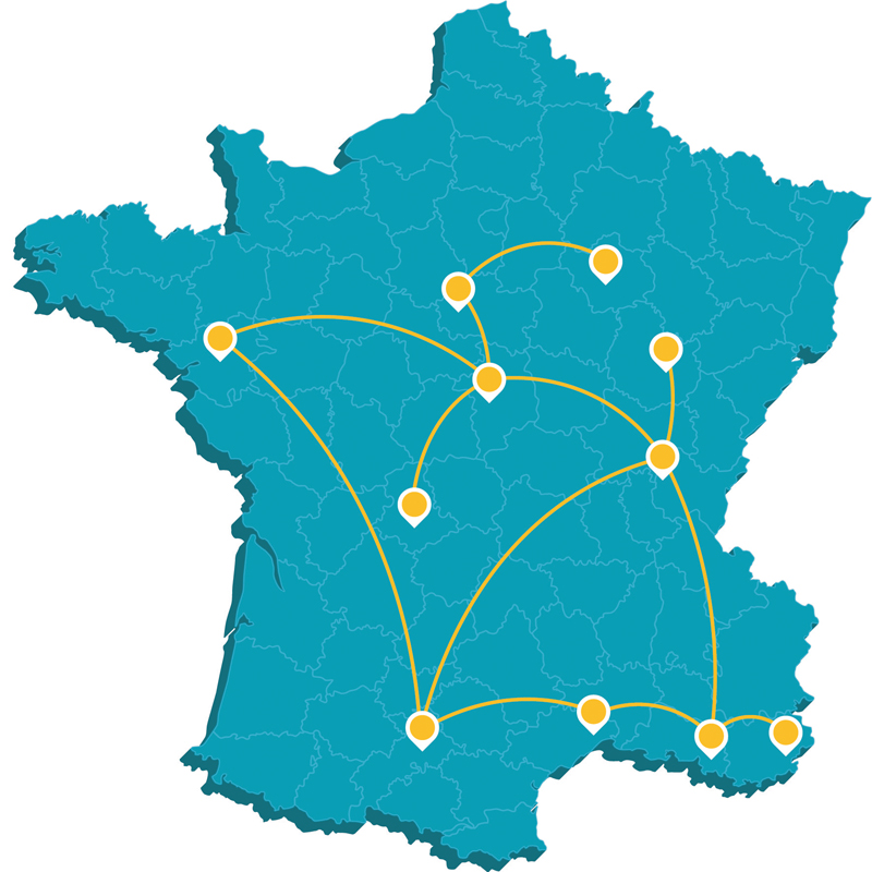 Carte de France EI Groupe Fun Tour. carte de france EI Groupe