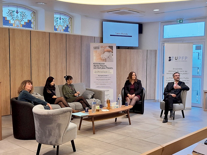 Table Ronde accueillant Laurence Barbaud, Elena Boulvert, Annabelle Vautrin et Me Xavier Anonin. Table ronde