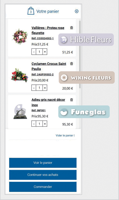 Panier mutualisé sur chrisofleurs.fr Apercu Panier Chrisofleurs