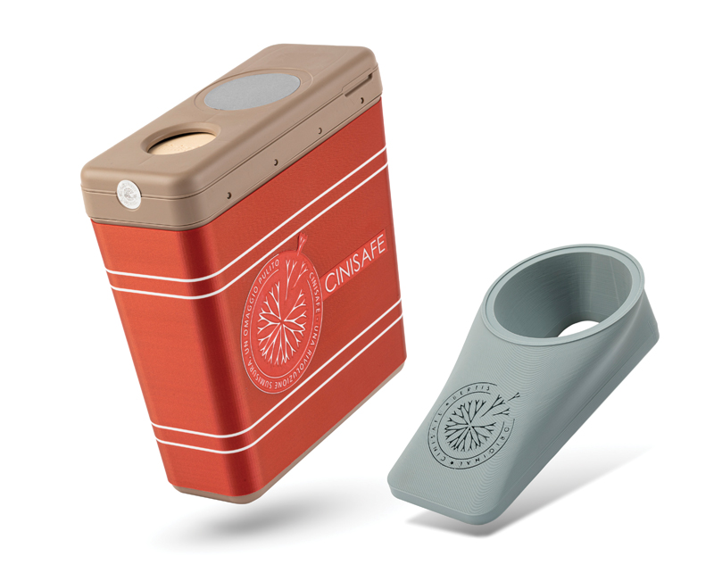 CiniSafe + Red sleeve. CiniSafe Beige Red sleeve