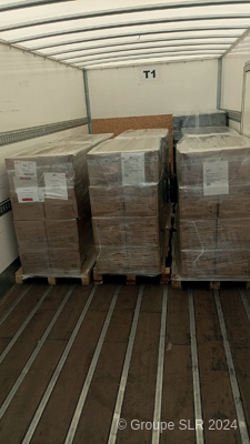 Les palettes stockées par Anubis à Orly Fret et transportées jusqu’à Roissy fret.
