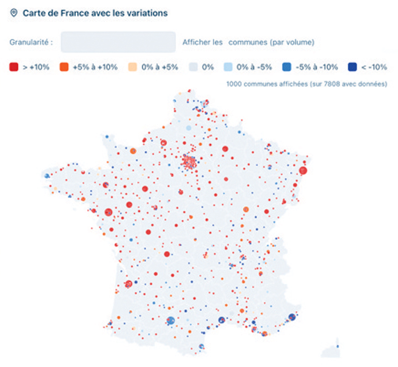 13 carte communes 1000 france
