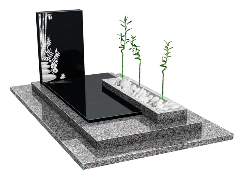 Monument funéraire Galet 40x40x10 - Granits Michel Maffre