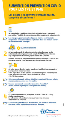 infographie subvention prevention covid 15102020 assurance maladie 1