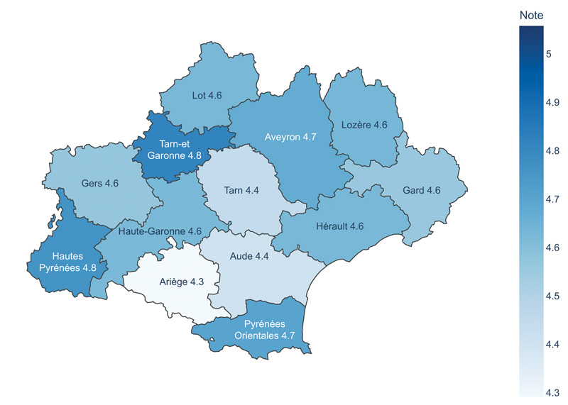 carte region Occitanie note moyenne