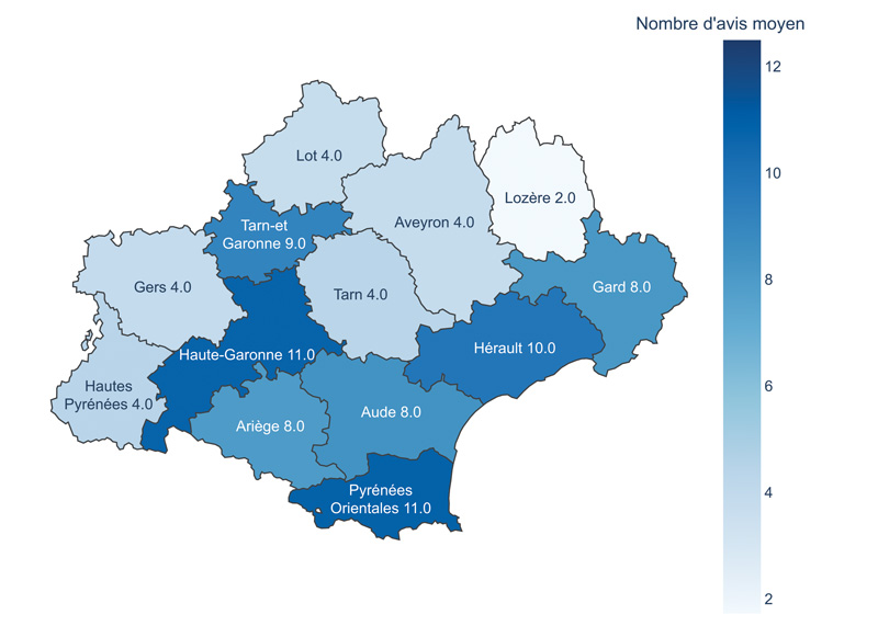 carte region Occitanie volume moyen