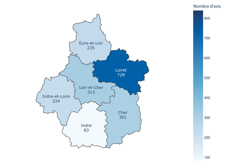 carte region Centre Val de Loire volume