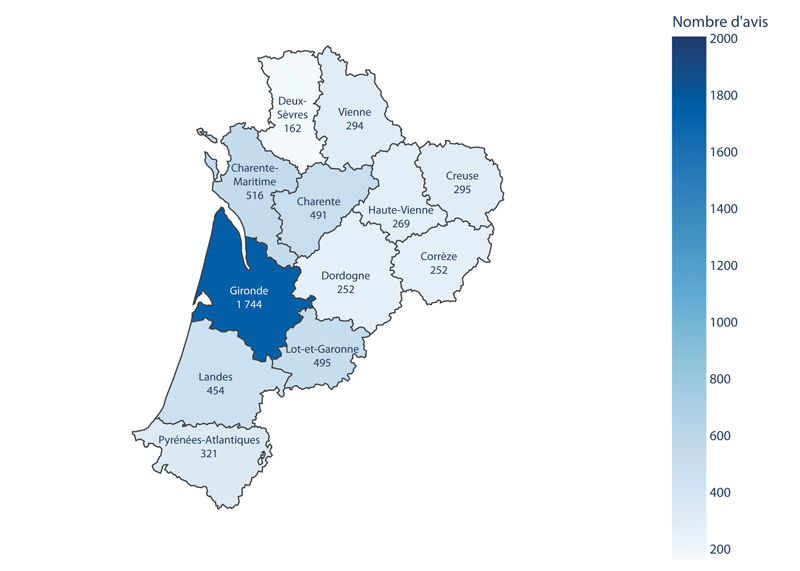 carte region Nouvelle Aquitaine volume